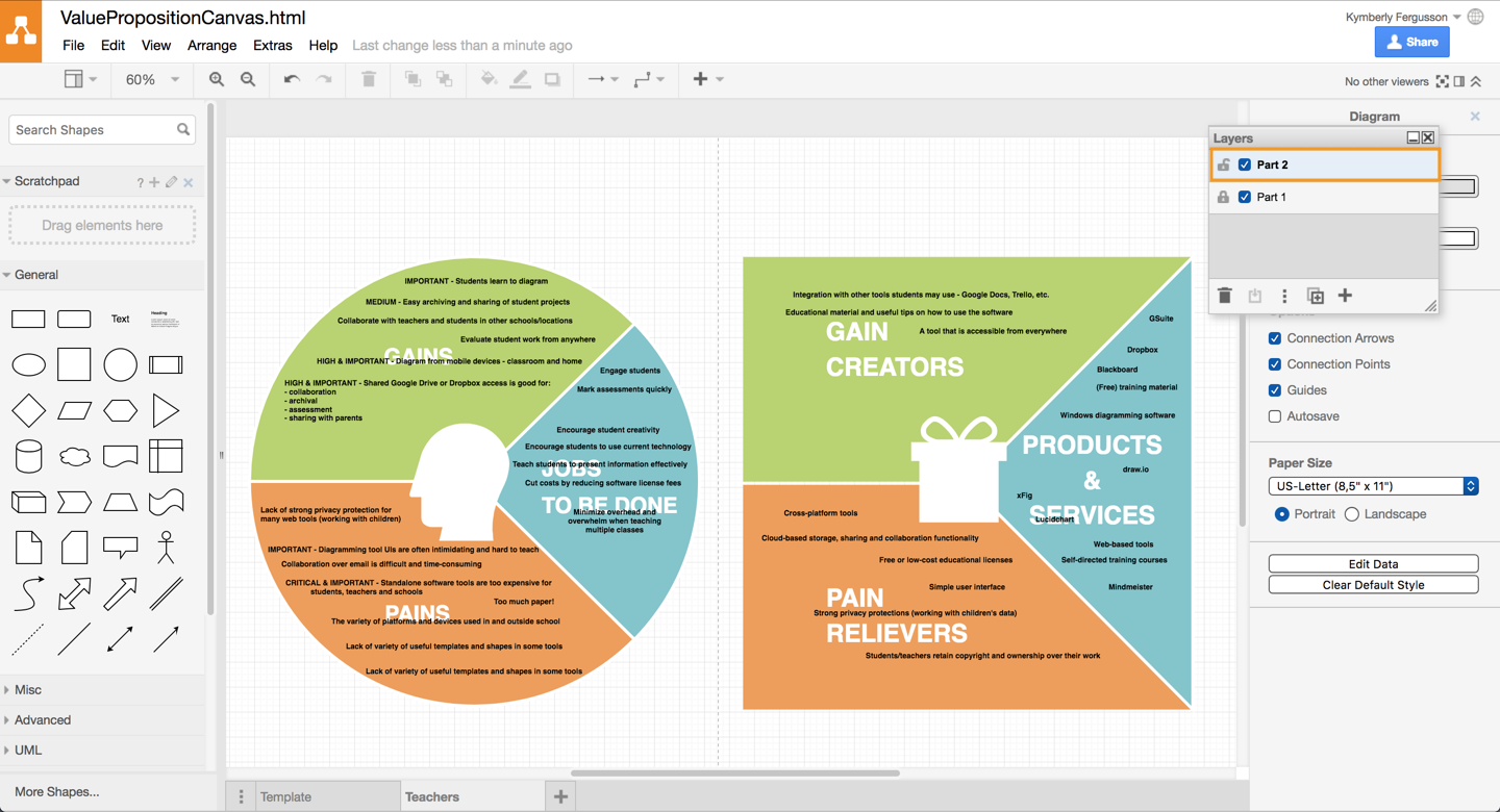 Udrydde Kompleks Microbe Create a value proposition canvas with draw.io - draw.io
