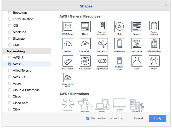 AWS18 icons in draw.io