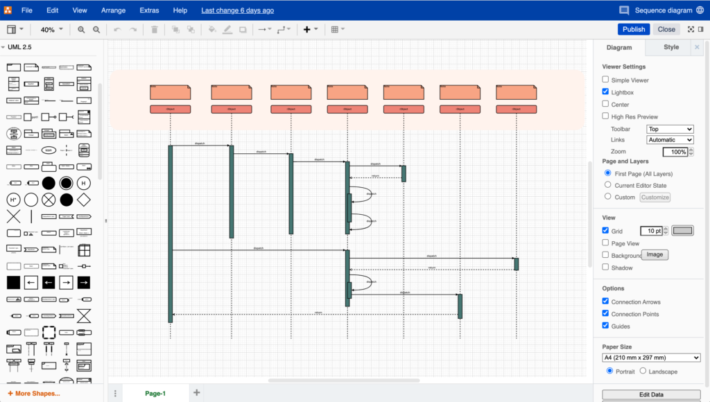 sequence diagram template draw io